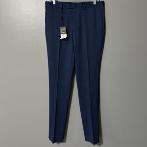 Topman Pants Mens 32 x 33 Dark Blue Navy Performance Stretch Dress Pant Golf NEW